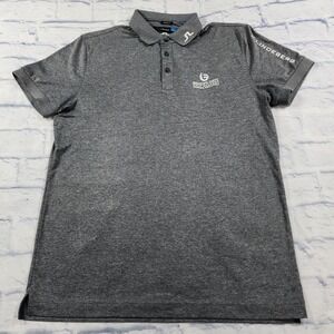 J Lindeberg MENS SZ L Golf Polo Gray Regular Fit Performance Bishops Gate